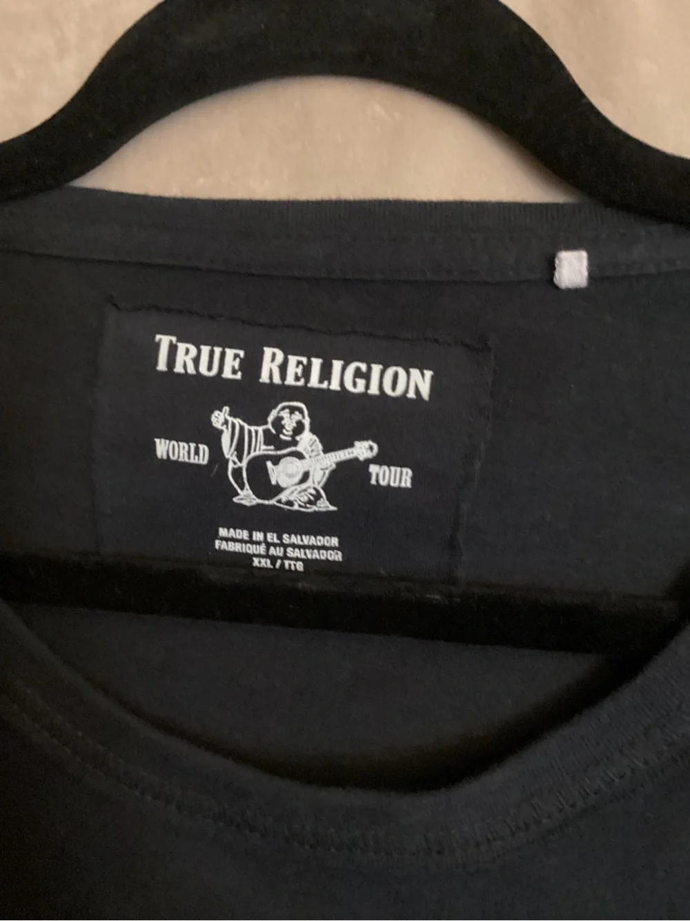 True Religion Black Graphic Tee with White Logo